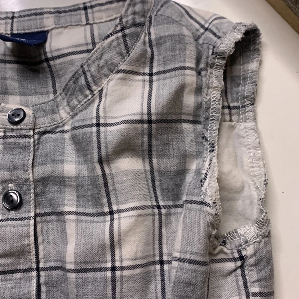 Gap kids extra small plaid button front sleeveless casual dress xs